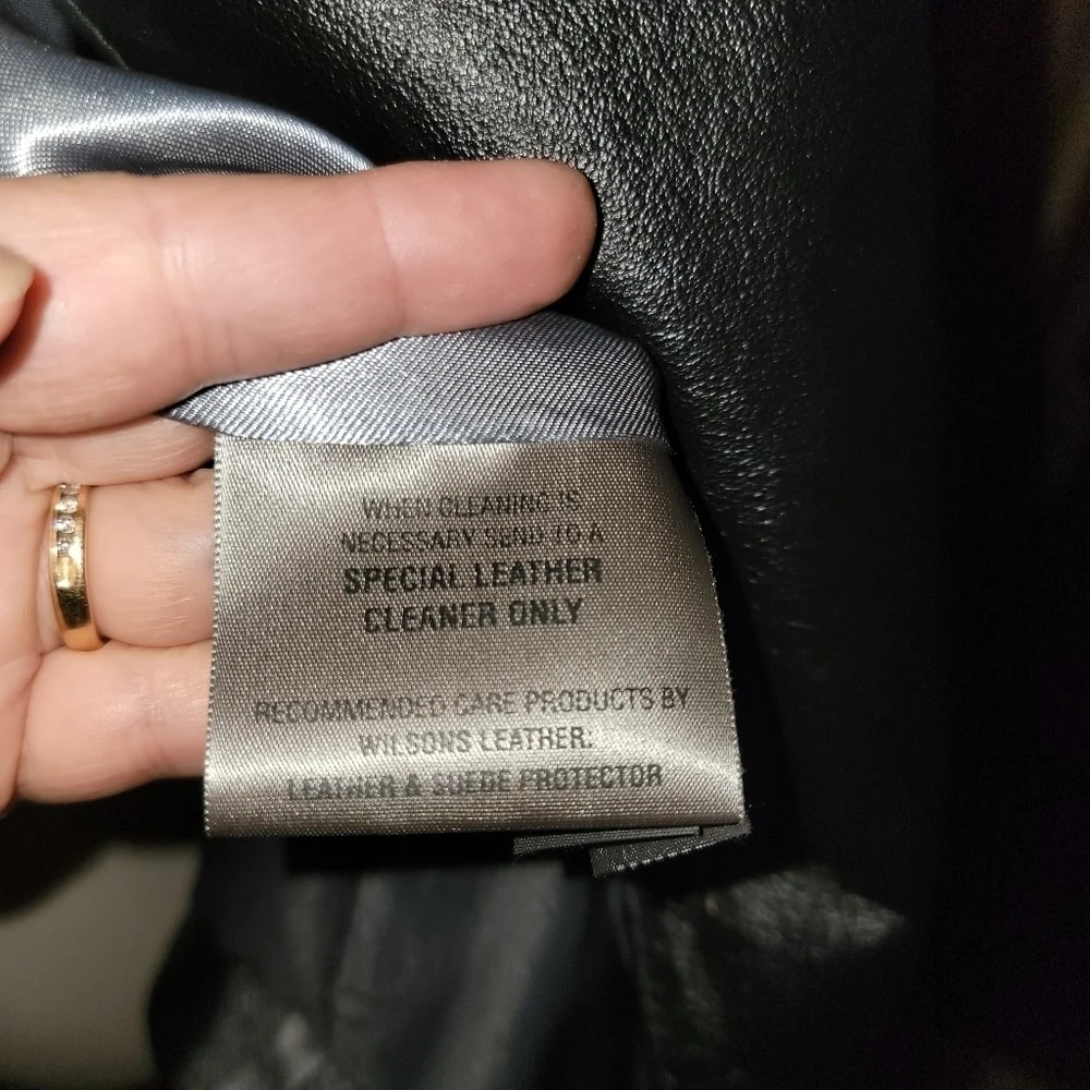 Wilsons Leather Black Leather Blazer Size Large - Picture 7 of 9